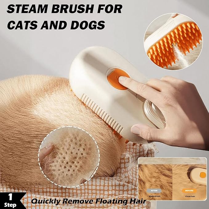 Cat & Dog Grooming Kit, Dog Hair Brush for Shedding - Includes Steam Brush, Undercoat Rake, Bath Brush, Flea Comb, Massage brush - Fur Dematting Tool