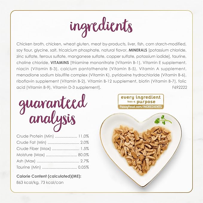 Purina Fancy Feast Grilled Wet Cat Food Chicken Feast in Wet Cat Food Gravy - (Pack of 12) 3 oz. Cans