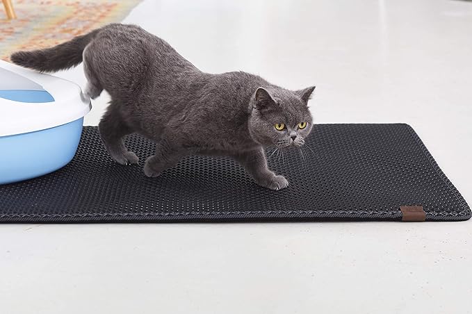 BlackHole Litter Mat Blackhole Cat Litter Mat - Extra-Large Size Rectangular 36" X 25" (Dark Gray)