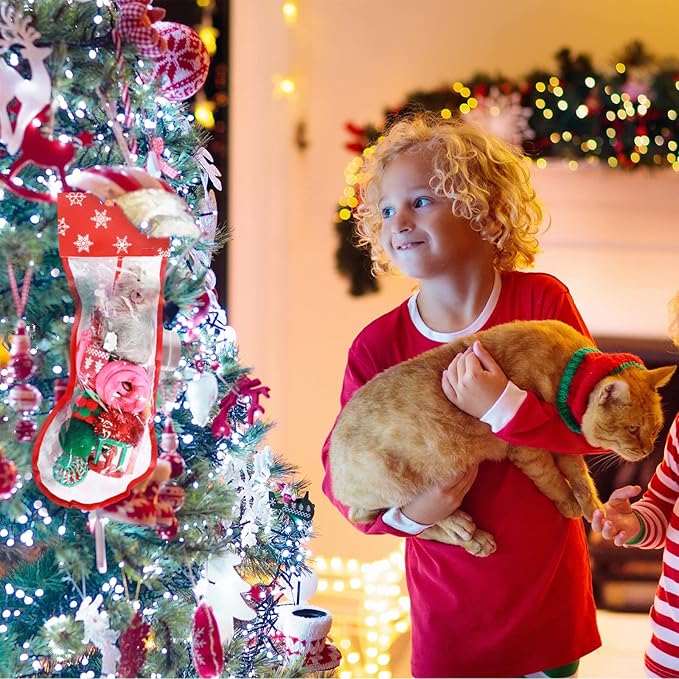 Sratte 12 Pieces Christmas Stocking Cat Toys Sets Christmas Cat Toys Stocking Stuffers Christmas Interactive Kitten Toys with Mouse, Squeaky Toys, Balls, Cat Teaser for Indoor Cats