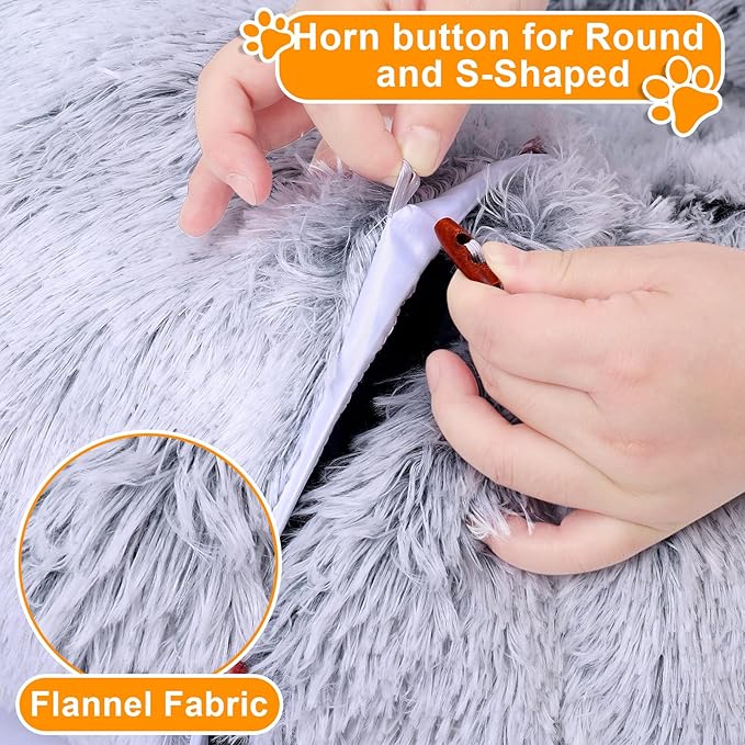 Cat Tunnel Bed for Indoor Cats,Warm Plush Cat Play Tunnel with Central Mat, Cat Calming Cave with Hanging Ball & 2 Peepholes,S-Shape Cat Tube and Cat Donut Tunnel (Grey)