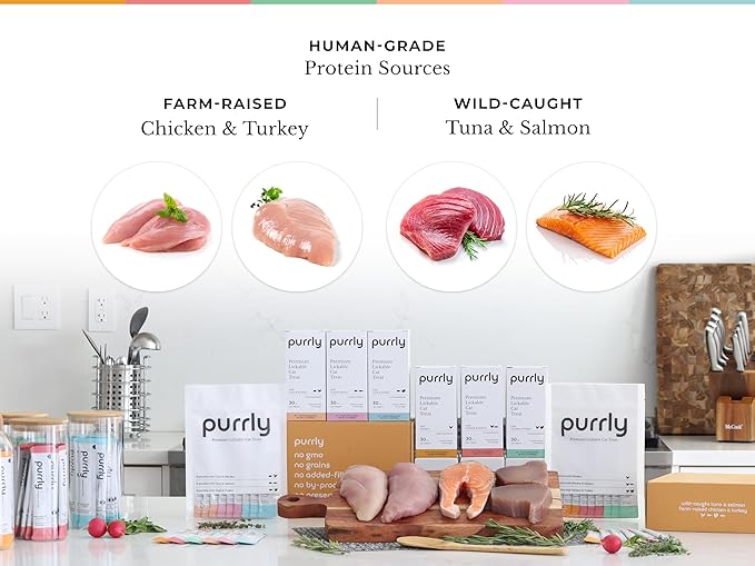 Purrly Lickable Wet Cat Treats Healthy Grain-Free Chicken Variety Pack (18 Count) Squeezable Creamy Purée with Human-Grade Protein Sources and Functional Nutrients Non-GMO No-Artificial-Additives