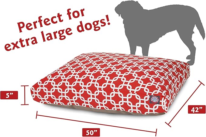 Red Links Extra Large Rectangle Indoor Outdoor Pet Dog Bed With Removable Washable Cover By Majestic Pet Products