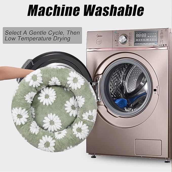 Calming Dog Bed, Dog Beds Fits up to 15 lbs Pets, Fluffy Donut Dog & Cat Bed Washable, Round Anti Anxiety Dog Bed, Small Dog Bed with Non-Slip Bottom (White, 20" x 20")