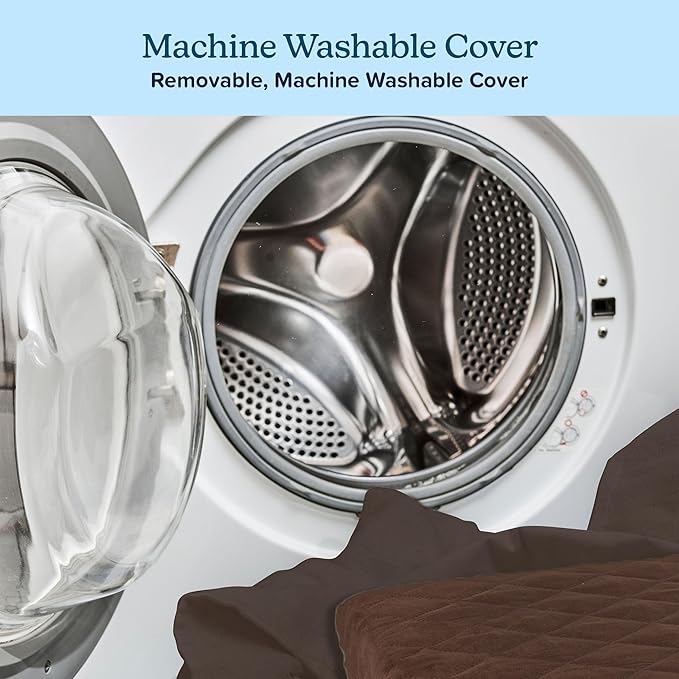 Water-Resistant Dog Bed - 2-Layer Memory Foam Dog Bed with Removable Washable Cover and Non-Slip Bottom - 36in Large Pet Bed for Dogs up to 75lbs by PETMAKER (Brown)