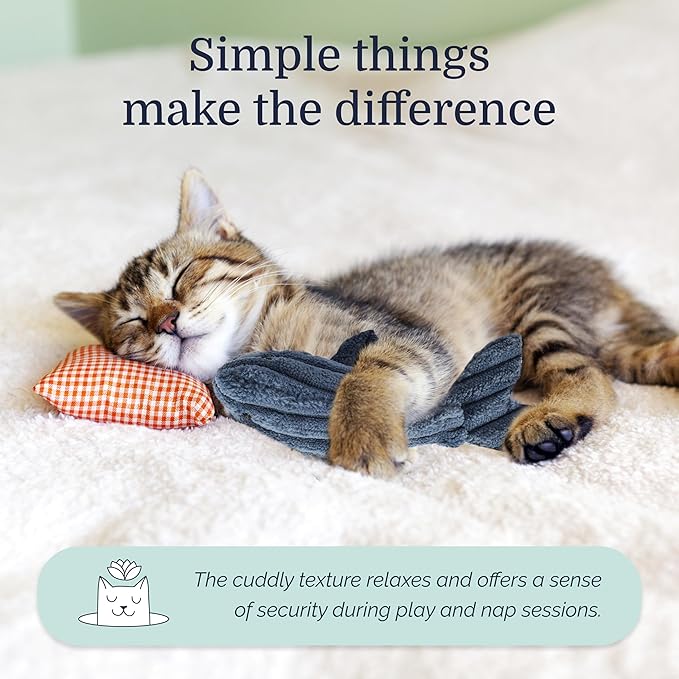 Hepper Whale Plush Toy - Safe, Quiet and Durable Cat Toys for Physical & Mental Stimulation - Unique Cat Toys Best for Kittens, Senior Cats & All Breeds - Indoor Cat Toys