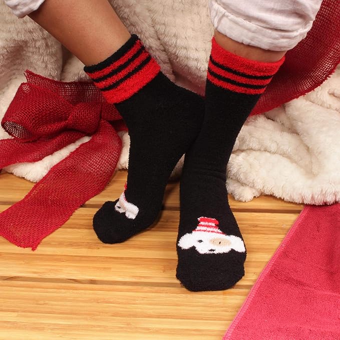 BambooMN Women's Super Soft Warm Microfiber Fuzzy Cozy Animal Socks or Christmas Winter Animal Socks, Value Pack