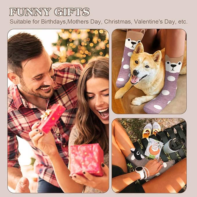 AGRIMONY Women's Cat Socks Cute Animal Socks Dog Valentines Easter Fun Gifts for Women