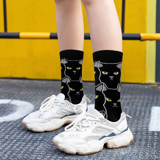 Belloxis Black Cat Socks for Women - Birthday & Golf Gifts for Teenage Girls