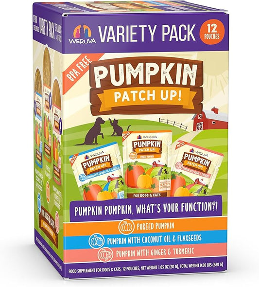 Weruva Pumpkin Patch Up! Pumpkin Pumpkin, What's Your Function Variety Pack for Dogs & Cats, 1.05oz Pouch (Pack of 12)