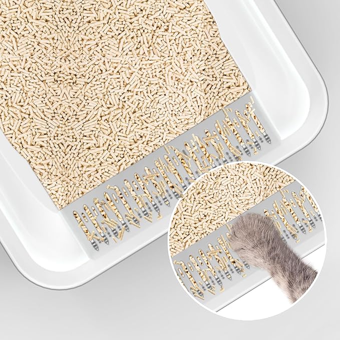 2 Pack Stainless Steel Cat Litter Box with Lid Enclosed Sides Extra Large Matel Litter Box for Big Cats XL Steel Litter Pan for Multiple Cats with Cat Litter Scoop Easy Cleaning