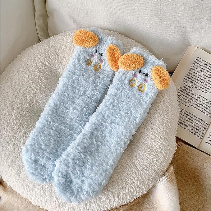Benefeet Sox Funny Animal Fuzzy Socks for Women Girls - Cute Fluffy Slippers, Cozy Warm Winter Plush Sleeping Socks