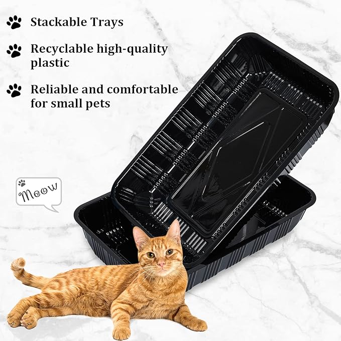 15 Pcs Disposable Litter Box for Cats Kitty Disposable Paper Litter Box Trays Portable Cardboard for Small Pets Animals, Guinea Pig, Bunny Cage Box Liner Home Outdoor Travel, 16.7 x 10.5 x 3.4 Inch