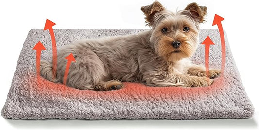 PatiencET Self Warming Cat Bed Mat, Self Heating Pet Bed for Indoor Outdoor Cats, Cat Dog Warming Pad Bed with Washable Removable Cover Non-Slip Bottom, 18"×24" Grey