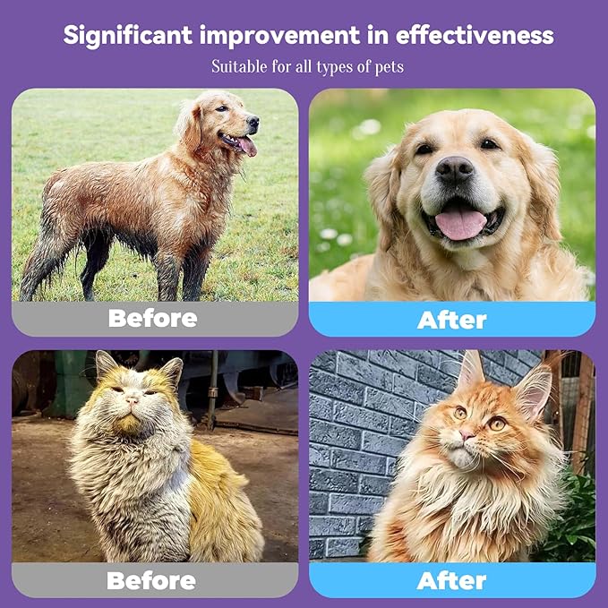 Pet Glove Wipes for Dogs & Cats 8 PCS,Bathing Wipes for Dogs and Cats,Hypoallergenic with Coconut Oil Nourishing Grooming Fur,Cat Dog Cleaning Gloves Wipes,Deodorizing Gloves for Pet Daily Care