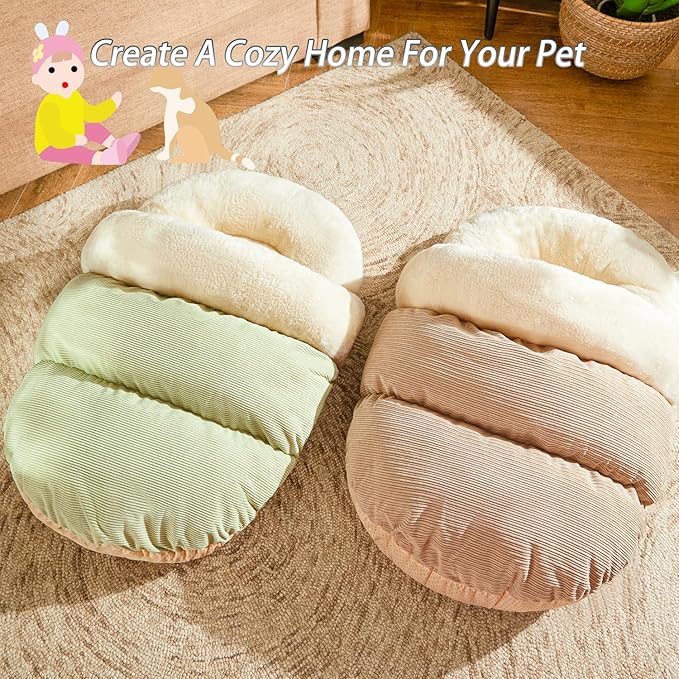 Cat Bed - Pet Slipper Cave Bed for Indoor Cats and Small Dogs, Self Warming, Cozy & Soft Plush, Anti-Slip & Durable, Washable for Kittens and Puppies Under 15 lbs (24"x16", M, Light Brown)