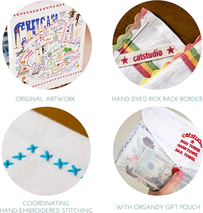 Catstudio Maryland Dish Towel - U.S. State Souvenir Kitchen and Hand Towel with Original Artwork - Perfect Tea Towels for Maryland Lovers, Travel Souvenir