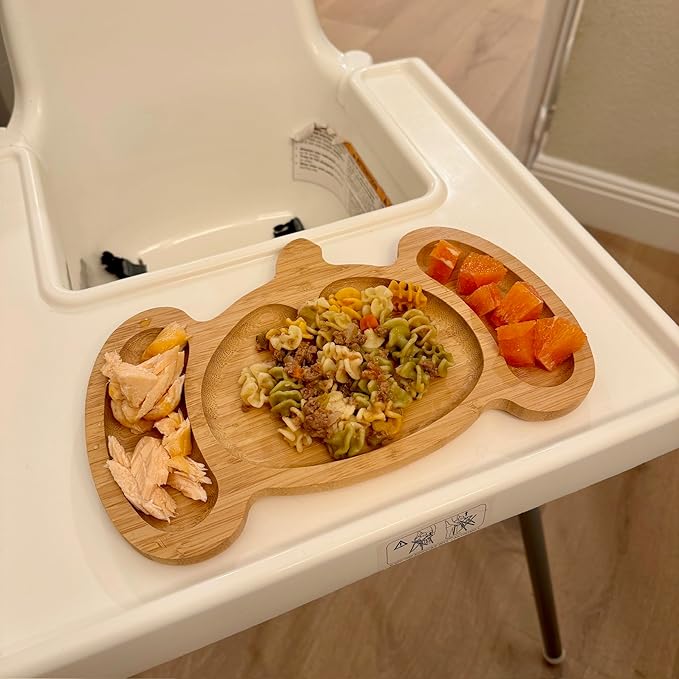 4914, Bamboo Food Plate for Snacks Appetizer Fruit Vegetable | Children Meal Plate | Picnic Kitchen Party | Eco-Friendly Plates, Elephant Face Shaped, 11.5"x7.5", 2 Pack