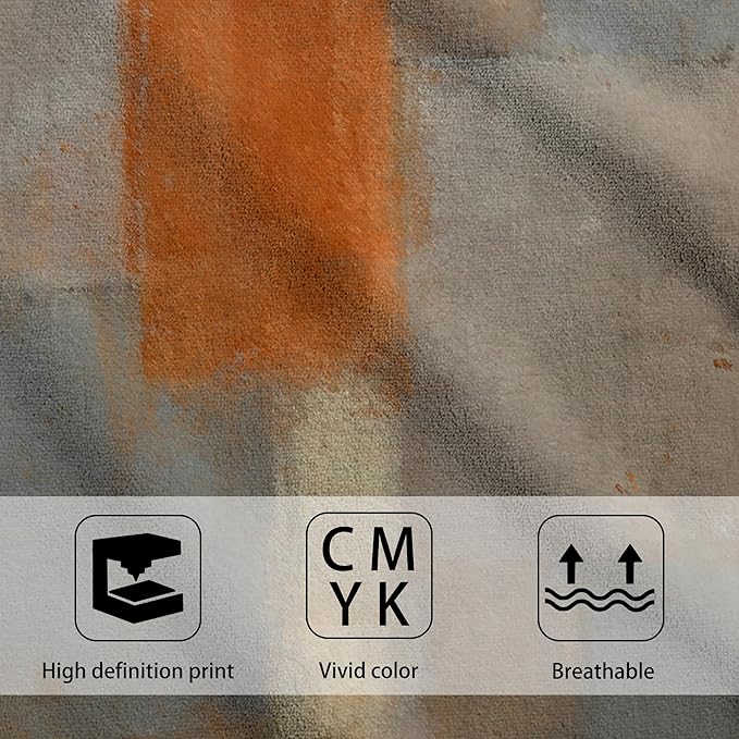 Orange and Brown Neutral Abstract Art Painting Hand Towel Set of 2,Abstract Grunge Bathroom Hand Towel,Soft Absorbent Decorative for Bathroom Kitchen Hotel Home Decor