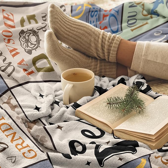 XALAZY Dog Grandma Gifts Blanket 50"X60", Dog Lovers Gifts For Women, Gifts for Dog Lovers, Best Dog Lover Gifts, Dog Gifts for Women, dog grandma gift for women, Dog Themed Gifts for Women, dog decor