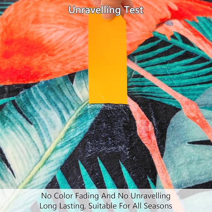 Ultra-Soft Microfiber Throw Blanket 350 GSM Fuzzy Fleece Blanket for Adults Kids Gift Couch, Sofa, Bed Flamingo 60"x50"