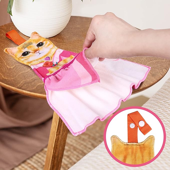 Cat Funny Hand Towels for Bathroom Kitchen - Cute Decorative Hanging Face Towels, Super Absorbent Soft - Unique Valentines Day Mothers Day Housewarming Birthday Gifts for Women and Cat Lovers