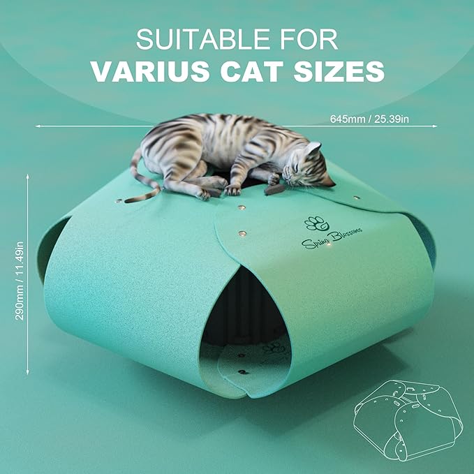 Spring Blossoms Cat Tunnel, Cat Cave for Indoor Cats Bed,Scratch Resistant Cat Toys for Medium Large Cats Hide and Seek Toy (Sky Cyan)
