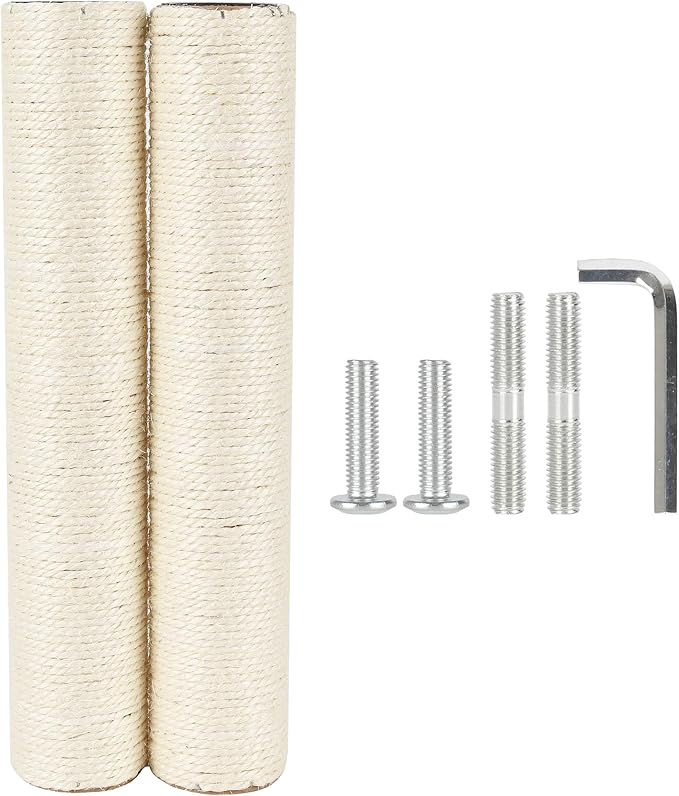 7.4cm 2.91in Diameter Cat Tree Scratching Post Replacement Sisal Pole Parts for Cat Tower (M10, 15.75in/40cm)