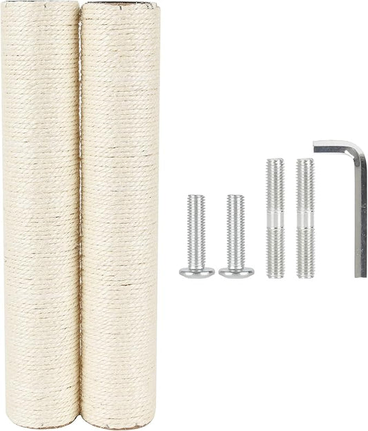 7.4cm 2.91in Diameter Cat Tree Scratching Post Replacement Sisal Pole Parts for Cat Tower (M10, 15.75in/40cm)