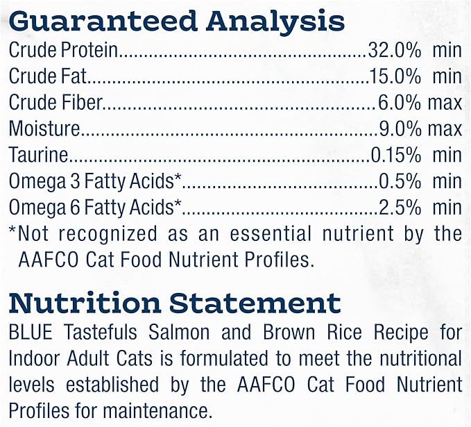 Blue Buffalo Tastefuls Indoor Natural Adult Dry Cat Food, Salmon & Brown Rice 10lb Bag