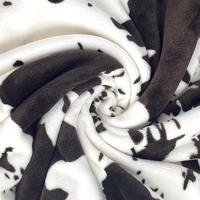 Lightweight Cow Print Blanket Plush Fleece Fuzzy Cute Cow Printed Throw Blanket Soft Warm Cozy Flannel Black Cow Blankets and Throws Small Bedding for Baby Girls Boys Toddler Bed Couch 40x50 inch