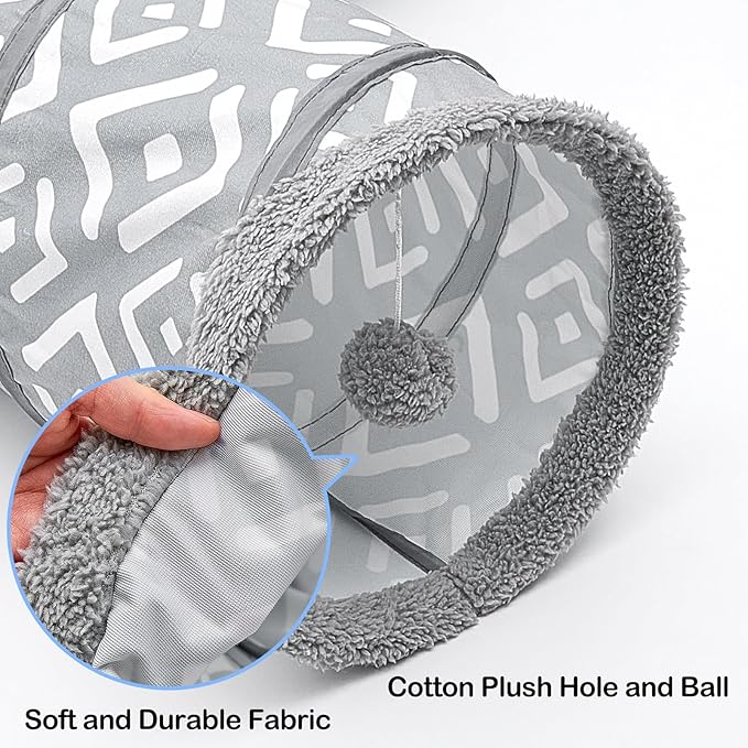 Glittme Cat Tunnel, 3 Way Cat Tunnels for Indoor Cats with 3 Toy Balls, Peekaboo Cat Cave, Collapsible Cat Tubes and Tunnels for Cat, Puppy, Kitty