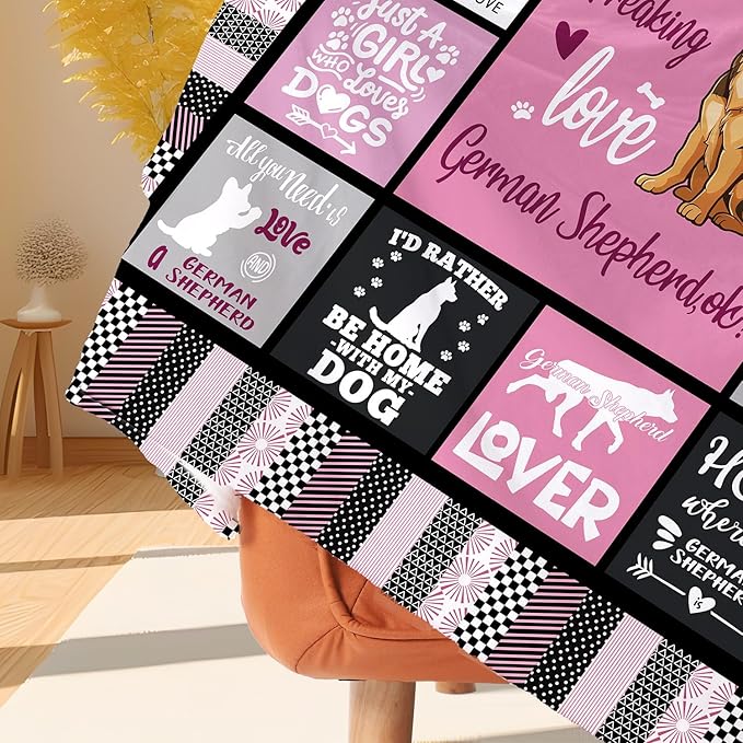 German Shepherd Lover Blanket for Dog Moms - 50" X 60" I Just Freaking Love German Shepherd Soft Throw Blanket - Christmas Dog Themed Gifts for Women Girls