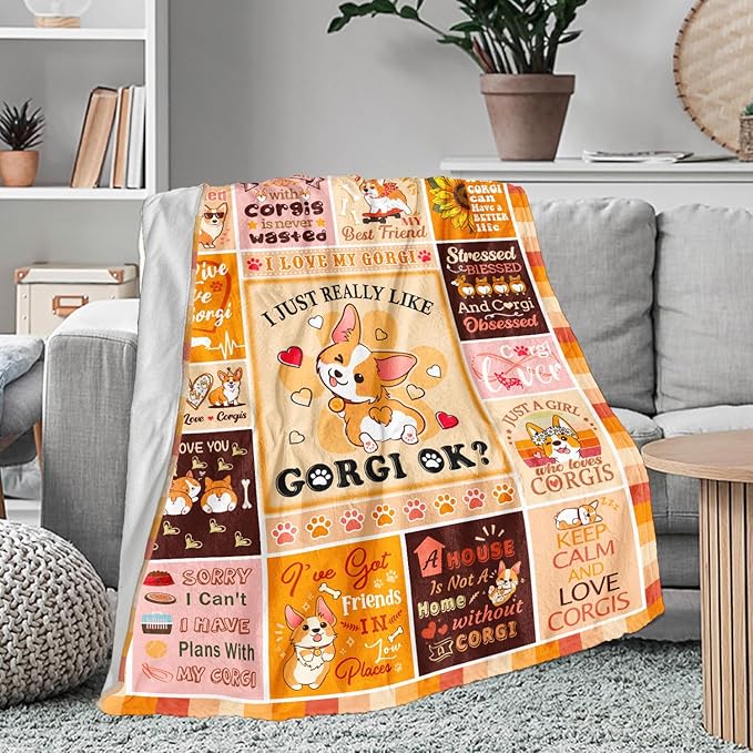 Corgi Blanket Gifts for Girls Women, Corgis Gift for Corgi Lovers Room Decor, Corgis Throw Blanket 50" x 40"