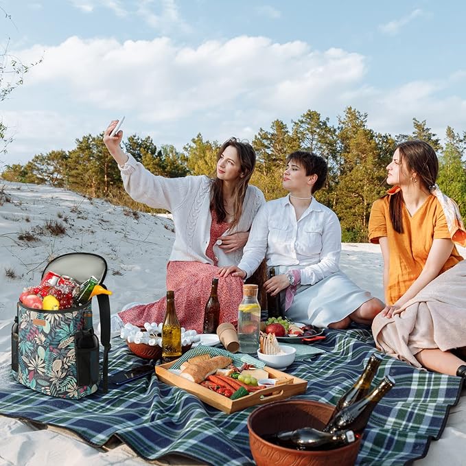 Camping Cooler Backpack 30 Cans, Soft Backpack Coolers Insulated Leak Proof Travel Cooler Bag Waterproof Lunch Picnic Beach Work Trip Thermal Bag Drink Beverage Beer Bag Cooler