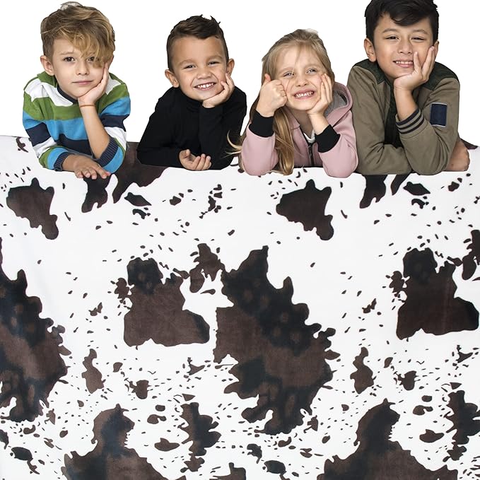 Cow Print Blanket Soft Warm Twin Blankets and Throws Bedding Fleece Blanket Cozy Flannel Black Bed Blanket Couch Sofa Throw Blanket Gift for Valentine Mother Father Couple 60x80 inch