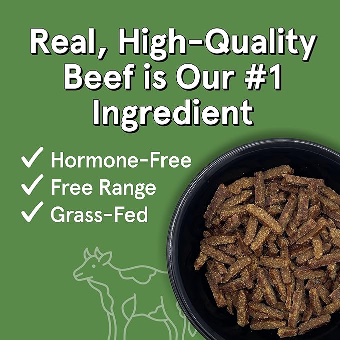 Real Meat Air Dried Cat Food & Dog Food w/Real Beef - 14oz of USA-Crafted Grain-Free Dry Dog & Cat Food Sourced from Hormone-Free, Free-Range, Grass-Fed Beef - All Natural, High Protein Pet Food
