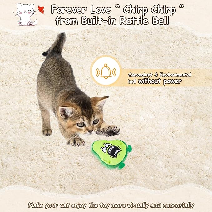 ORSDA Cat Toys, Cat Wand Toy for Indoor Cats, Replacement Cat Teaser Toys, Interative Cat Toy for Cats with Bell, Cat Feather Toy for Cats to Chase and Exercise(Green)