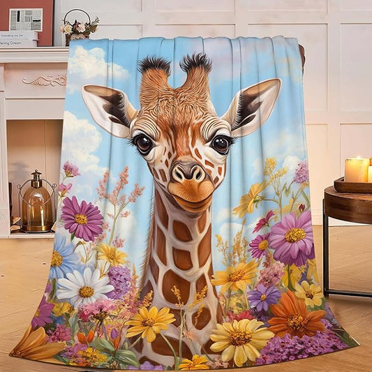 Giraffe Throw Blanket Giraffe Gifts for Kids Girls Boys Adults Women Men Soft Cozy Warm Plush Fluffy Fuzzy Fleece Blanket Decor 40''X50''
