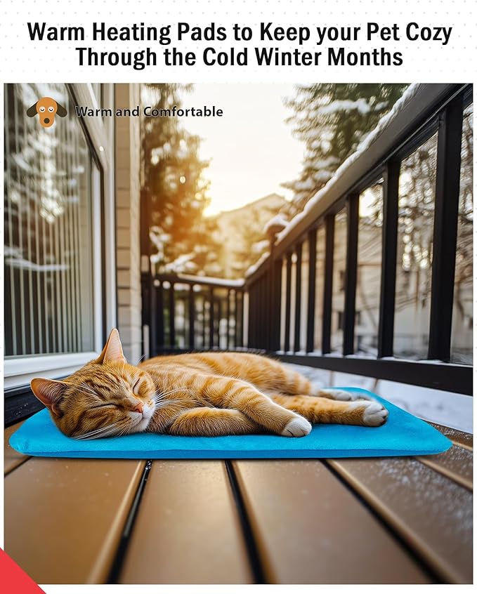 Outdoor Pet Heating Pad for Cats, Pet Heating Pad for Cats Outside, Waterproof Cat Warming Pad, Heated Cat Dog Bed Electric Heating Blanket, Feral Cat Heating Pad Heated Mat for Dog Cat House, 24"x36"
