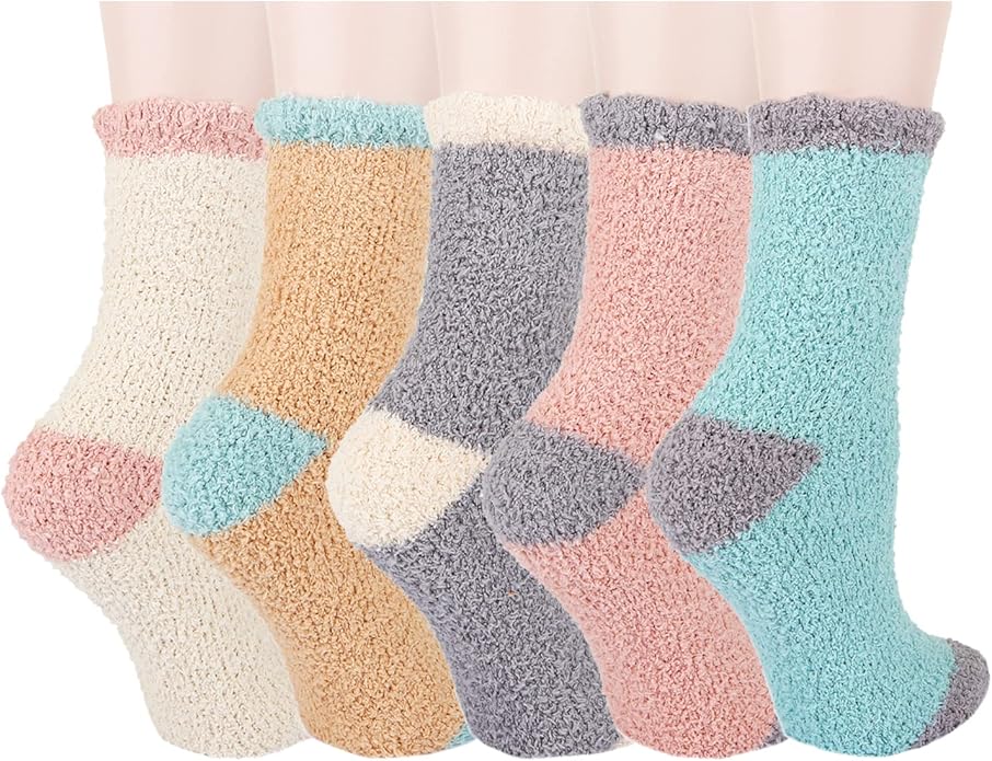 Benefeet Sox Cute Animal Fuzzy Socks for Women Girls Funny 3D Animal Cozy Socks Fluffy Slipper Socks Plush Comfy Soft Socks