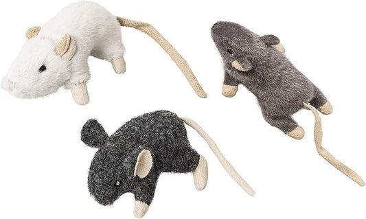 Spot 52084 3.5" Wool Mouse Willie With Catnip Cat Toy Assorted Colors