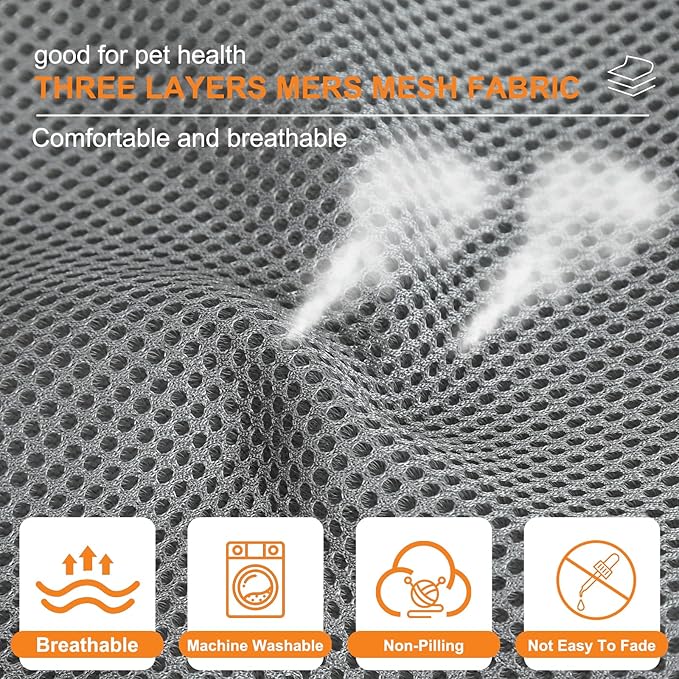 Cat Bed Elevated Cat Hammock for Indoor Outdoor Large Cats, Cat Dog Raised Pet Bed Stable & Breathable Easy Assembly, Small Outdoor Cat Bed for Sleeping Kittens Dog Oval Cat Hammock with Toy Ball,Grey