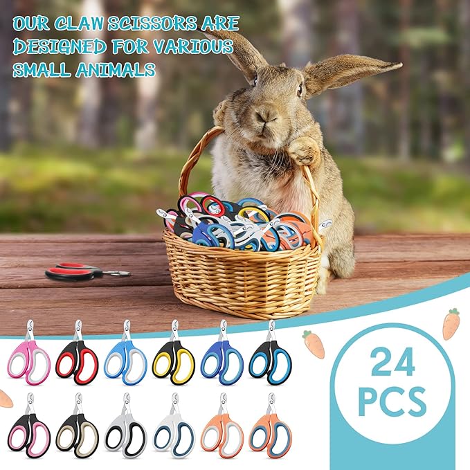 24 Pcs Cat Nail Clipper Bulk Kitten Claw Trimmer Pet Nail Cutter Claw Care for Cattery Cat Breeders Groomers Nonprofit Organization and Charity