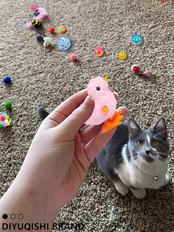 35 Pcs Cat Toys Pack, 1.25" to 6.3", Keep Your Cat Busy, Encourages Cognitive Development and Provides Hours of Entertainment, Suitable for Cats, for Small and Medium Breed Sizes