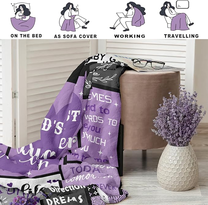 Daughter Gifts from Mom Dad, Mothers Day Christmas Birthday Gifts for Daughter Adult Throw Blanket 60"x50"