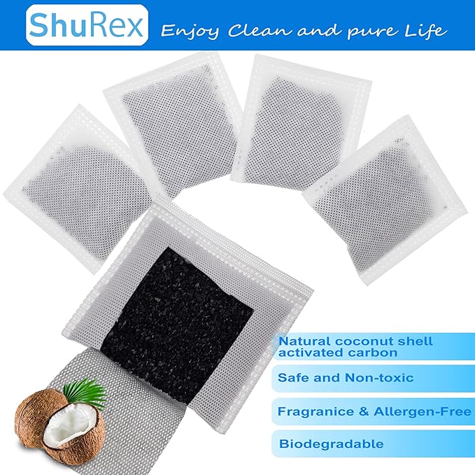 4 Pack Replacement Charcoal Filters Refill Pads for Catit Magic Blue Cat Litter Box Air Purifier