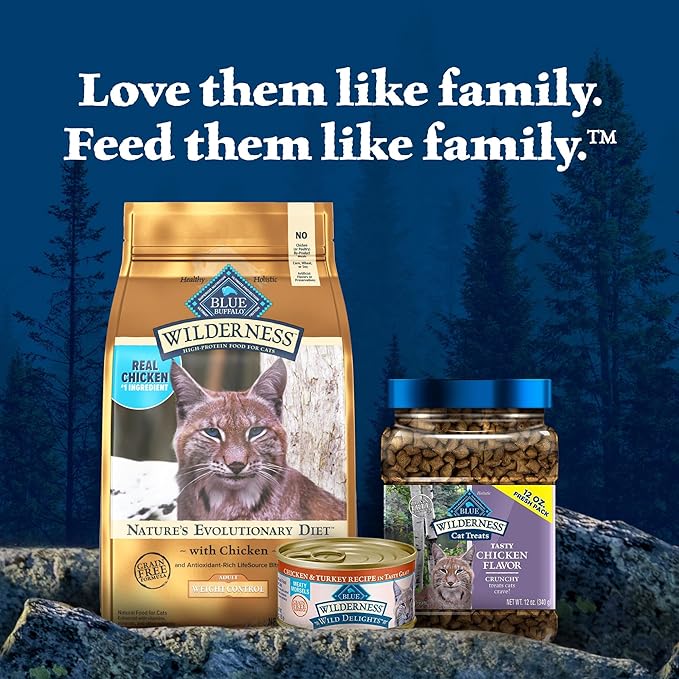 Blue Buffalo Wilderness Weight Control High-Protein, Grain-Free Natural Chicken Dry Food for Adult Cats, 11 lbs.