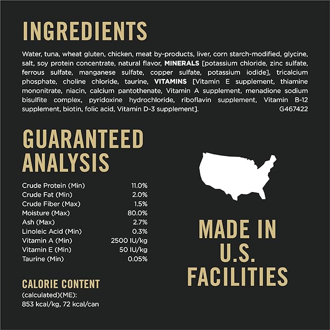 Purina Pro Plan High Protein Wet Cat Food, Complete Essentials Tuna Entree in Sauce - 3 oz. Pull-Top Can - (Pack of 24) 3 oz. Pull-Top Cans
