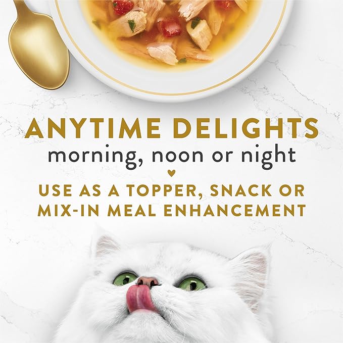 Purina Fancy Feast Lickable Wet Cat Food Broth Topper Classic Complement Tuna and Vegetable - (Pack of 16) 1.4 oz. Pouches